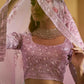 Art Silk Embroidered Sequins Wedding Lehenga in Dusty Pink - MYLUXURY LANE ENTERPRISE