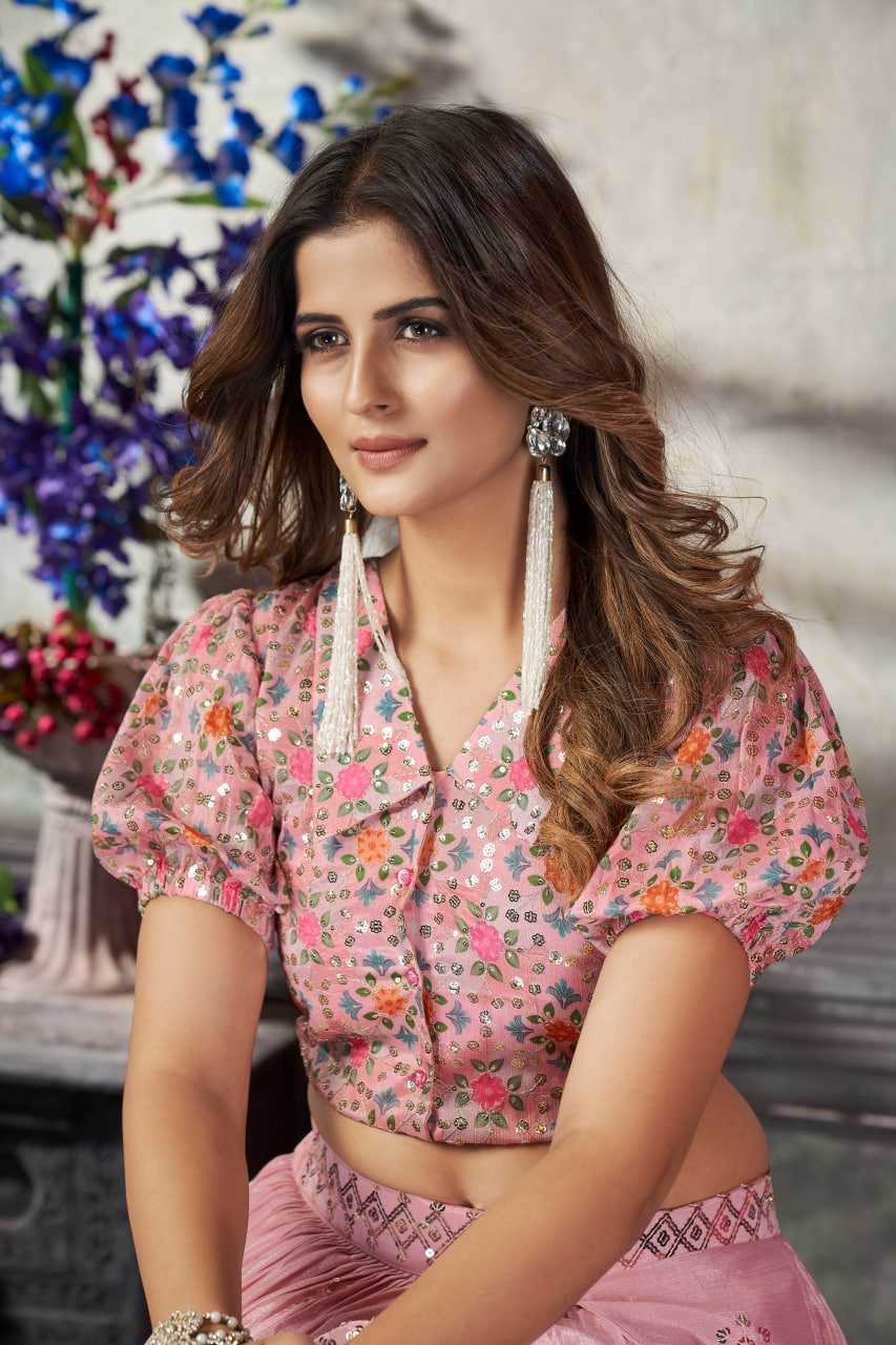Art Silk Western Wear pink Top - MYLUXURY LANE ENTERPRISE