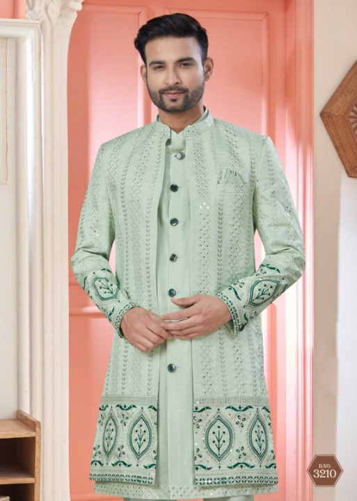 Art Silk  Premium Series Wedding  Mens Kurtas Nehru Jacket