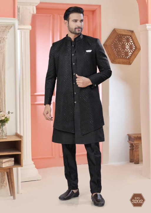 Art Silk  Premium Series Wedding  Mens Kurtas Nehru Jacket