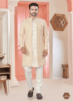 Art Silk Premium Series Wedding Mens Kurtas Nehru Jacket - MYLUXURY LANE ENTERPRISE