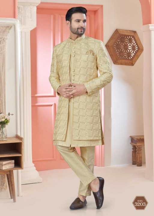 Art Silk  Premium Series Wedding  Mens Kurtas Nehru Jacket