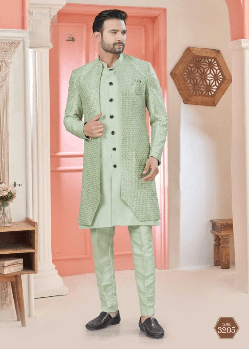 Art Silk Premium Series Wedding Mens Kurtas Nehru Jacket - MYLUXURY LANE ENTERPRISE