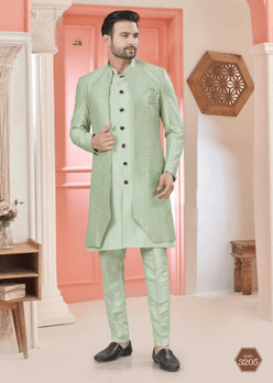 Art Silk Premium Series Wedding Mens Kurtas Nehru Jacket - MYLUXURY LANE ENTERPRISE