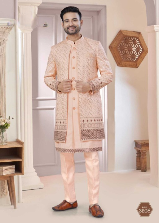 Art Silk  Premium Series Wedding  Mens Kurtas Nehru Jacket