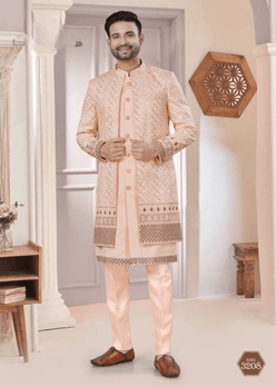 Art Silk Premium Series Wedding Mens Kurtas Nehru Jacket - MYLUXURY LANE ENTERPRISE