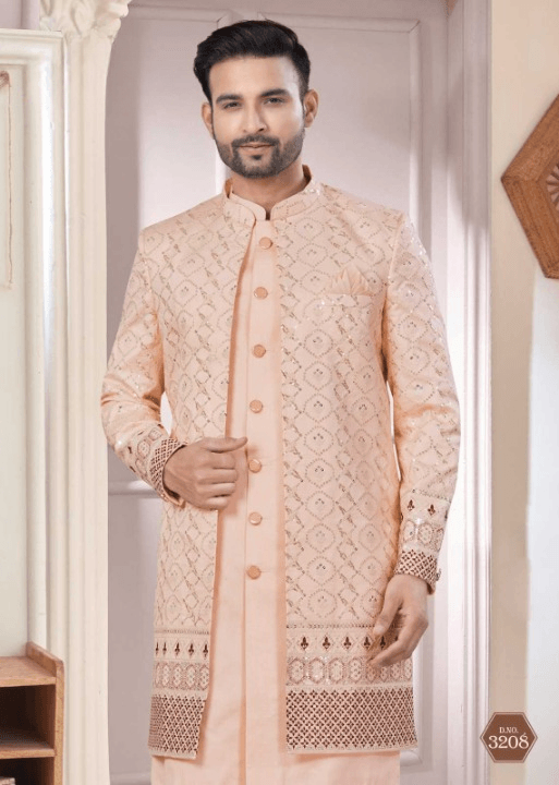 Art Silk Premium Series Wedding Mens Kurtas Nehru Jacket - MYLUXURY LANE ENTERPRISE