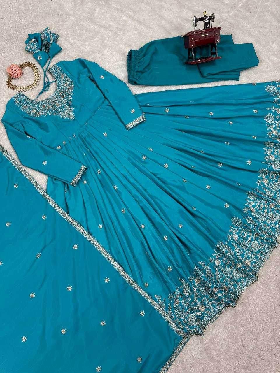 Assam Silk Embroidery Gown - MYLUXURY LANE ENTERPRISE