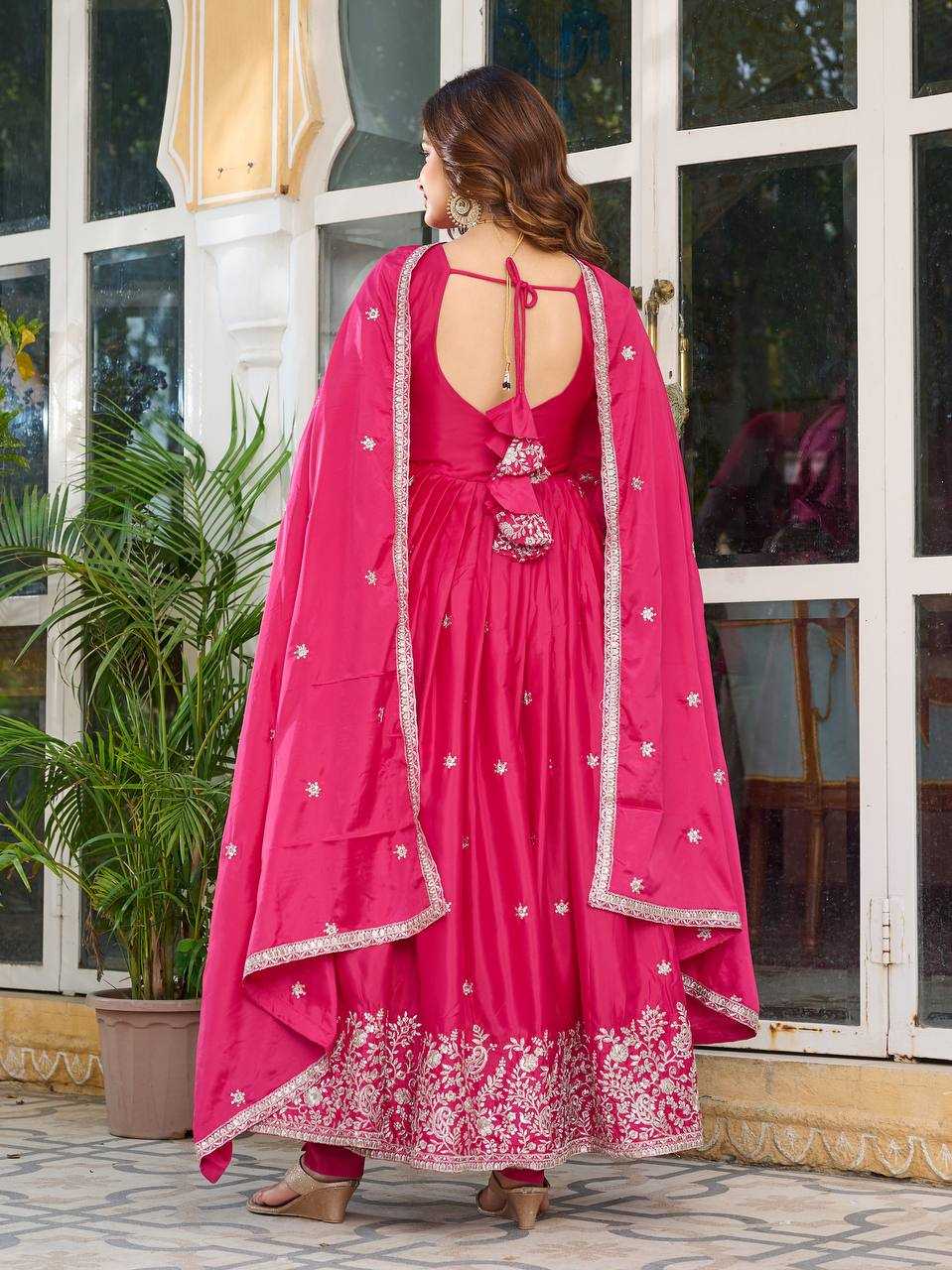 Assam Silk  Embroidery Gown