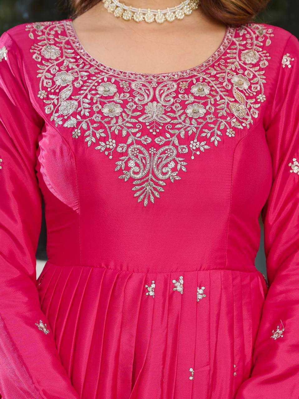 Assam Silk  Embroidery Gown