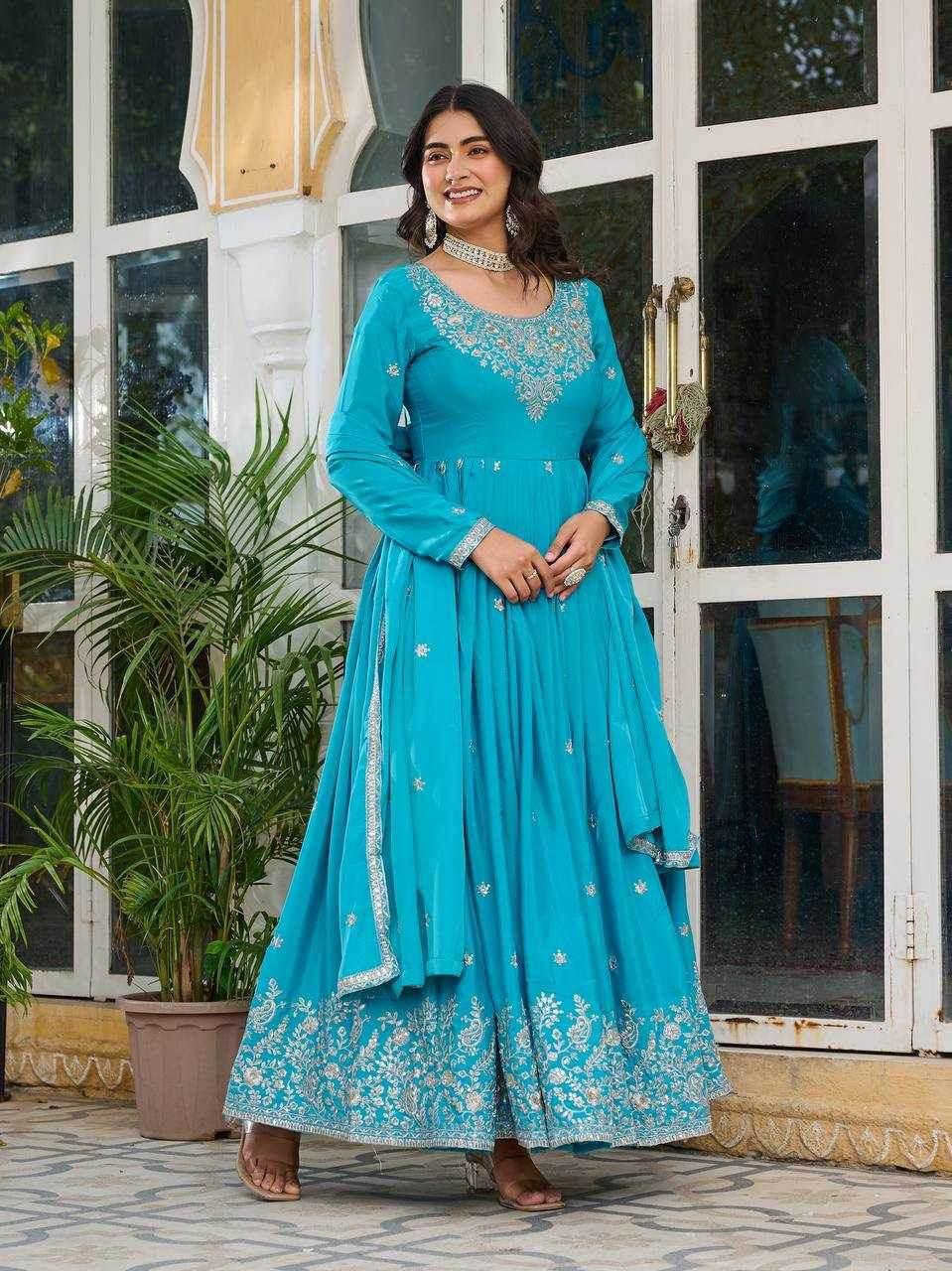Assam Silk Embroidery Gown - MYLUXURY LANE ENTERPRISE