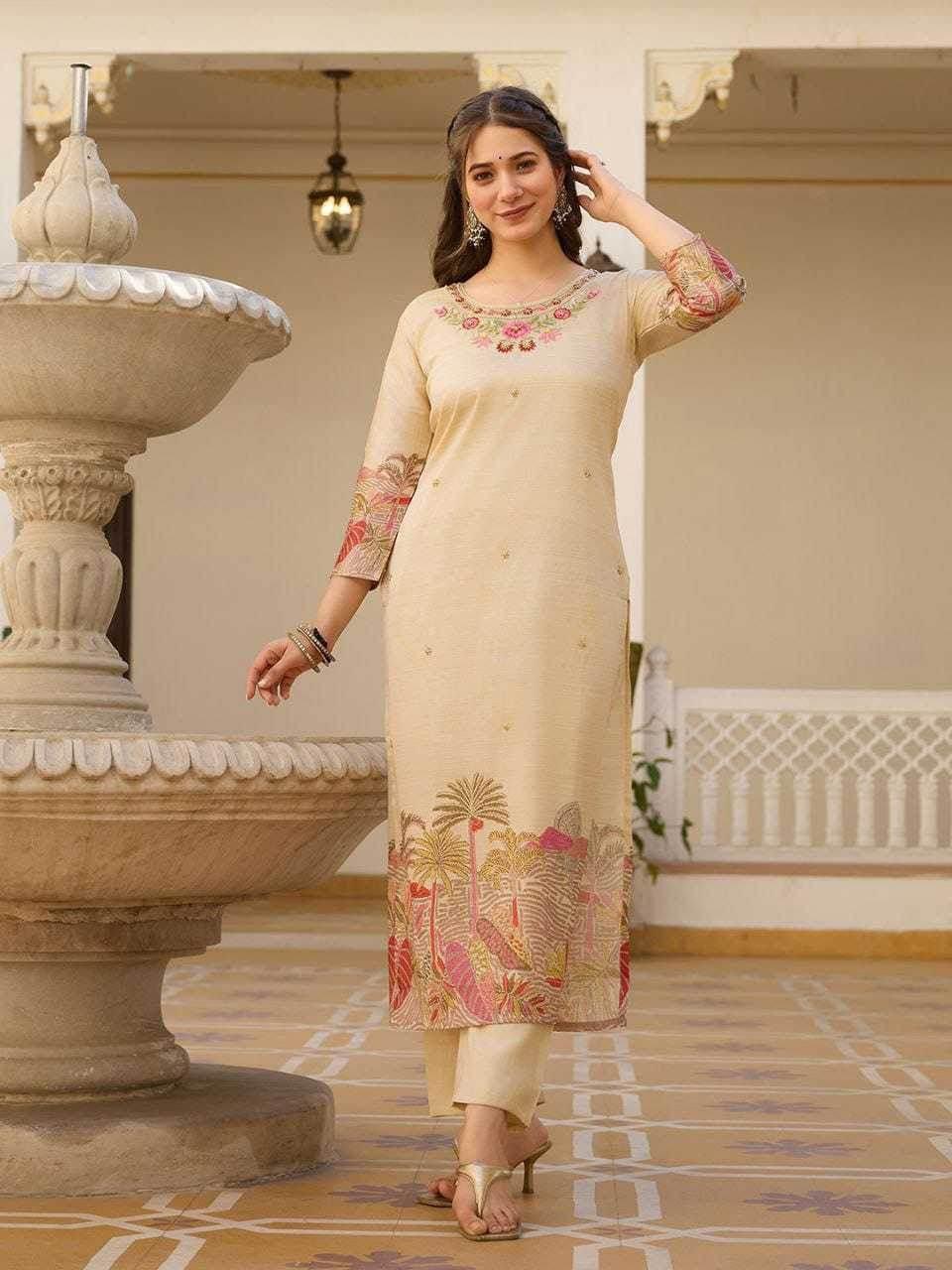 Assam Silk Embroidery Suit - MYLUXURY LANE ENTERPRISE