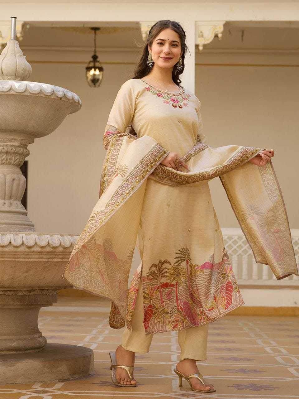 Assam Silk Embroidery Suit - MYLUXURY LANE ENTERPRISE