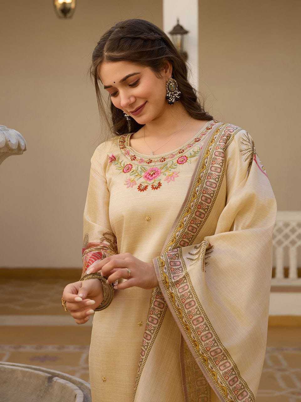 Assam Silk Embroidery Suit
