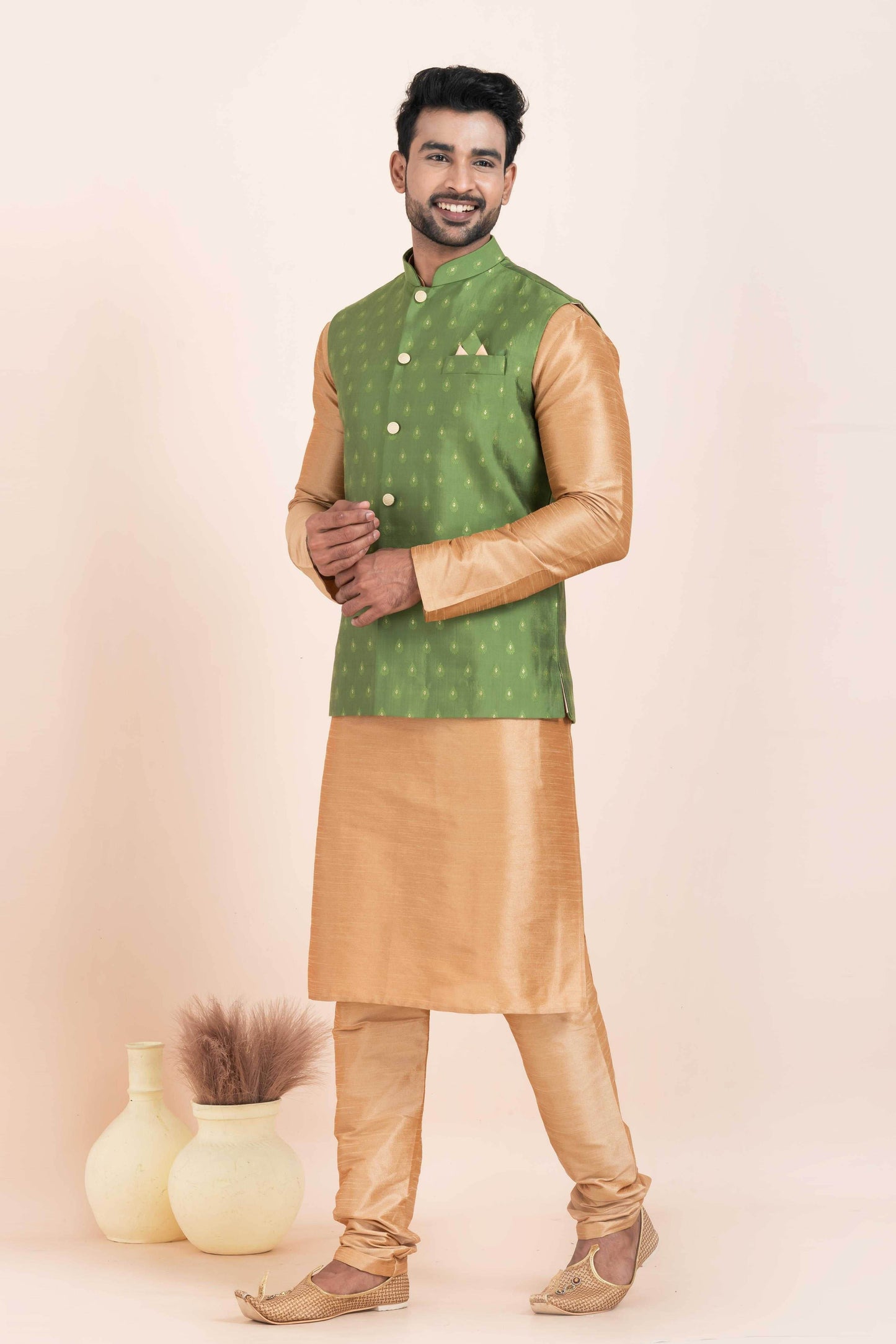 Banarasi Soft Silk Nehru Jacket Manufacturer - MYLUXURY LANE ENTERPRISE