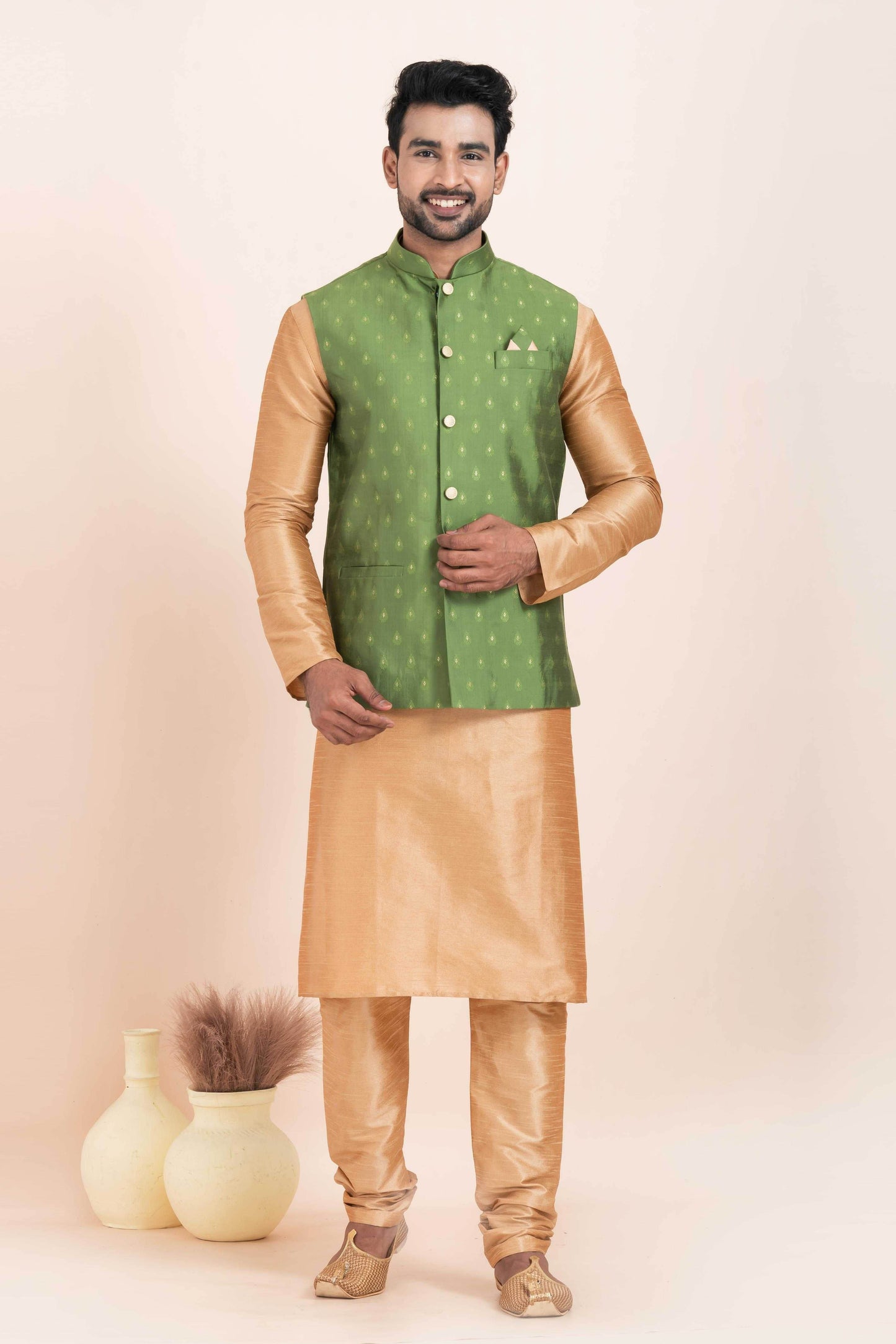 Banarasi Soft Silk Nehru Jacket Manufacturer - MYLUXURY LANE ENTERPRISE