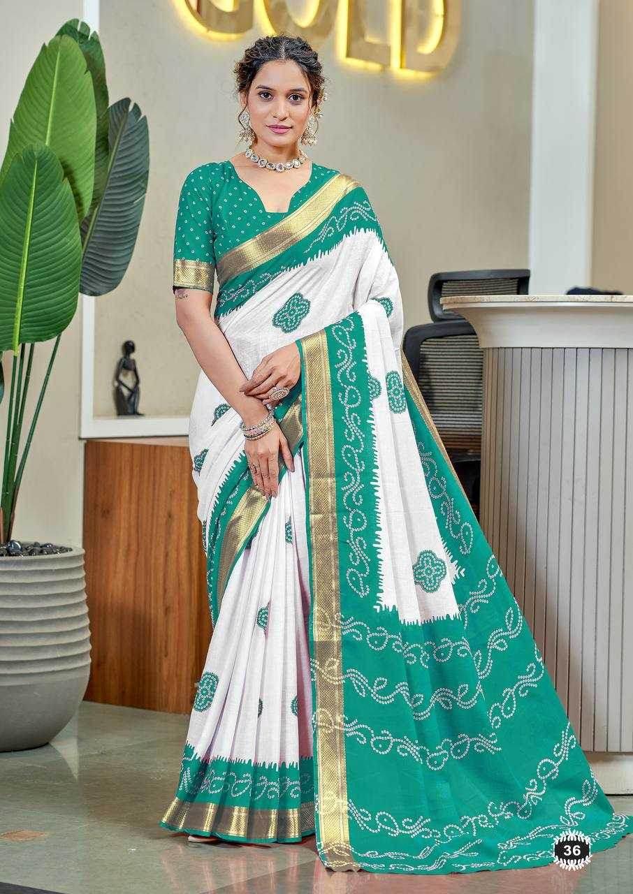 Bandhani Printed Cotton Sarees - MYLUXURY LANE ENTERPRISE