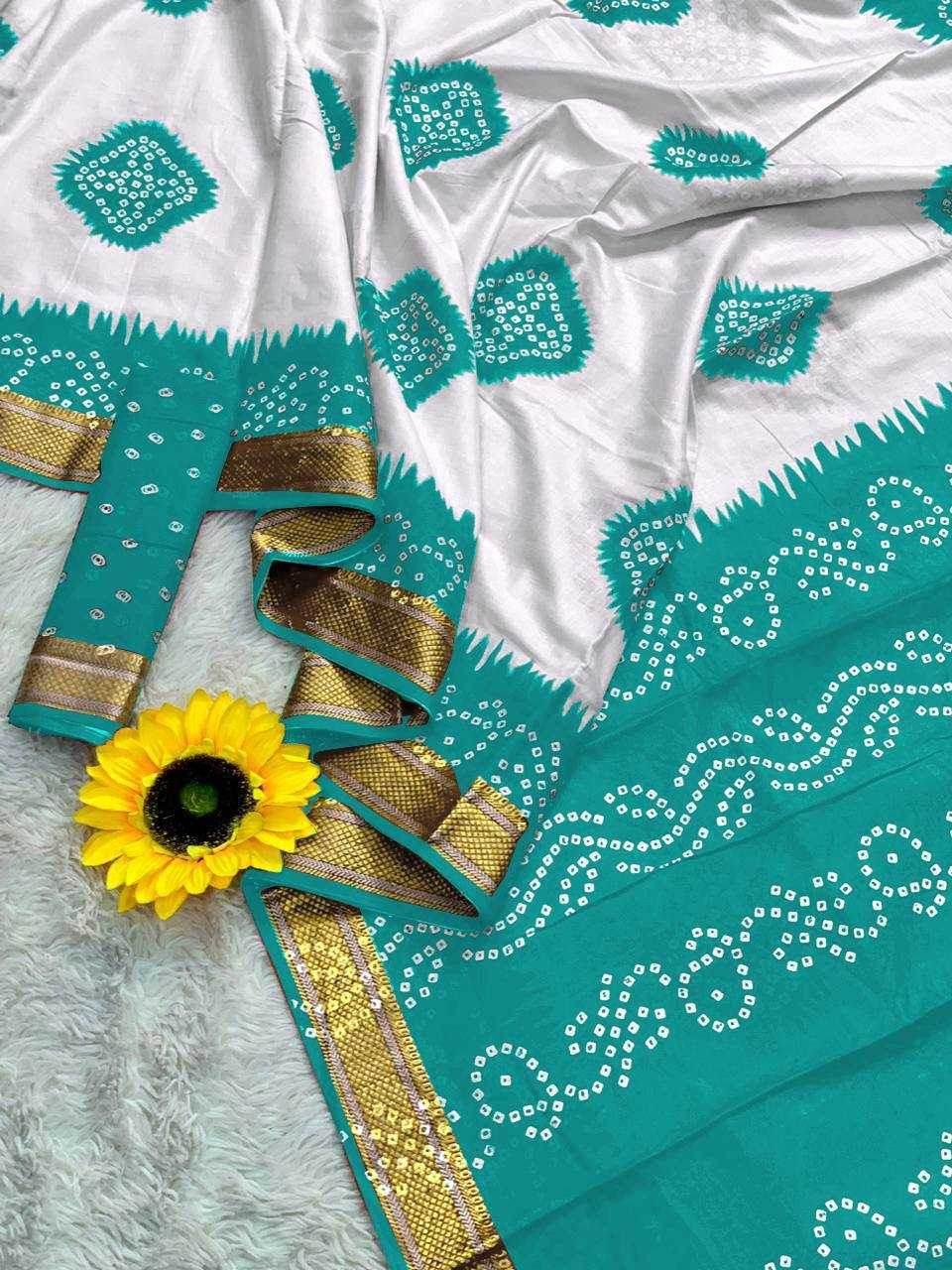 Bandhani Printed Cotton Sarees - MYLUXURY LANE ENTERPRISE