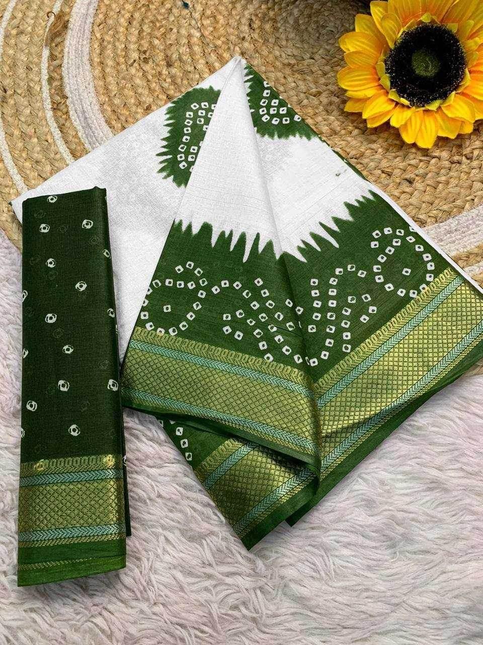 Bandhani Printed Cotton Sarees - MYLUXURY LANE ENTERPRISE