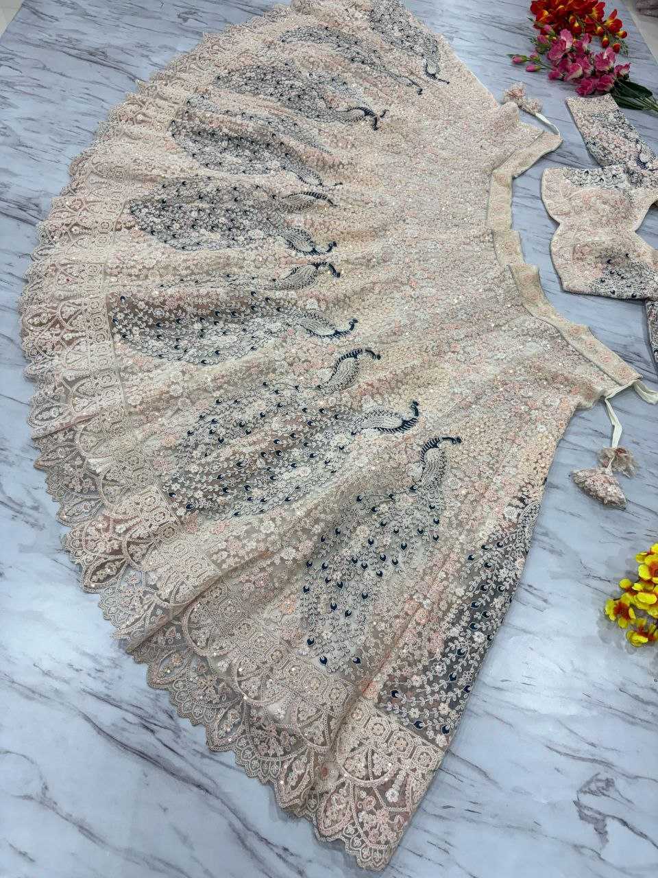 Butterfly Net  Designer Wedding Lehenga