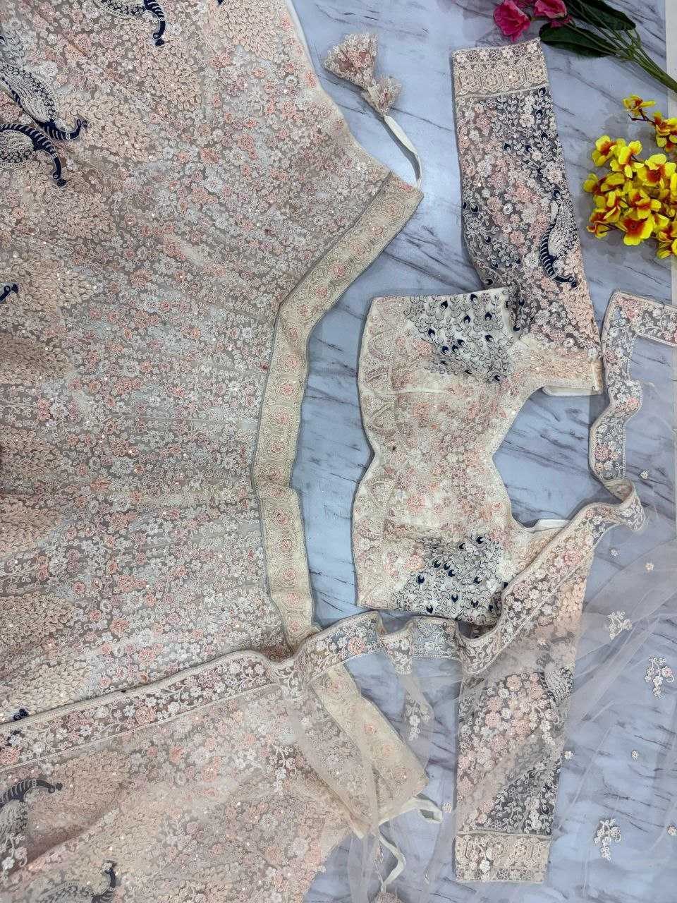Butterfly Net  Designer Wedding Lehenga
