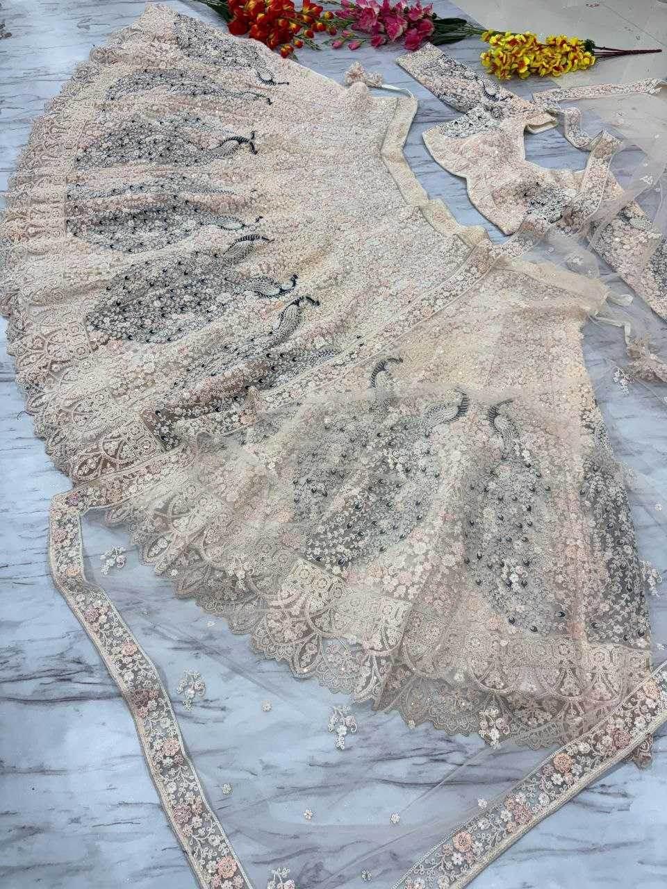 Butterfly Net Designer Wedding Lehenga - MYLUXURY LANE ENTERPRISE