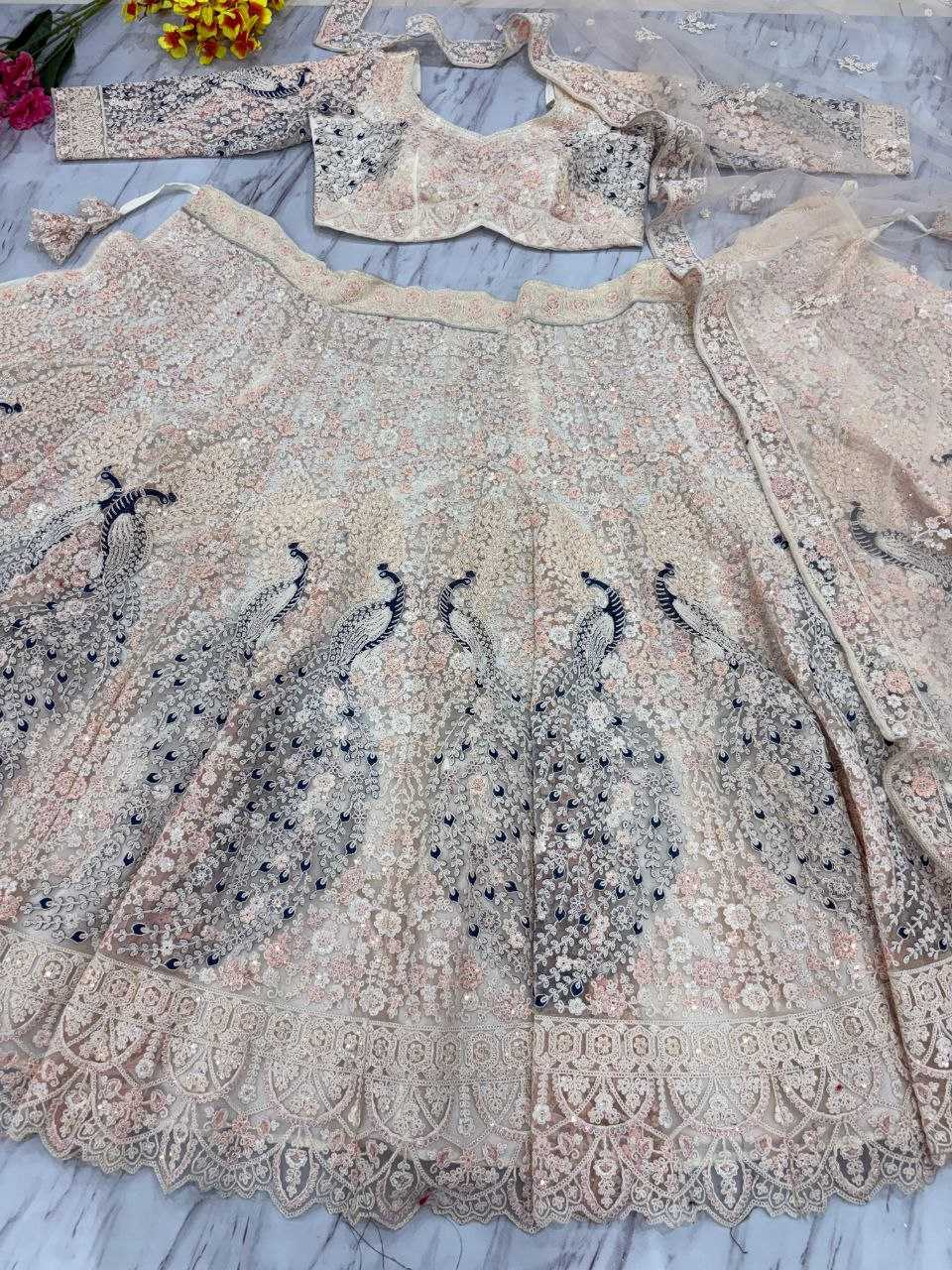 Butterfly Net  Designer Wedding Lehenga