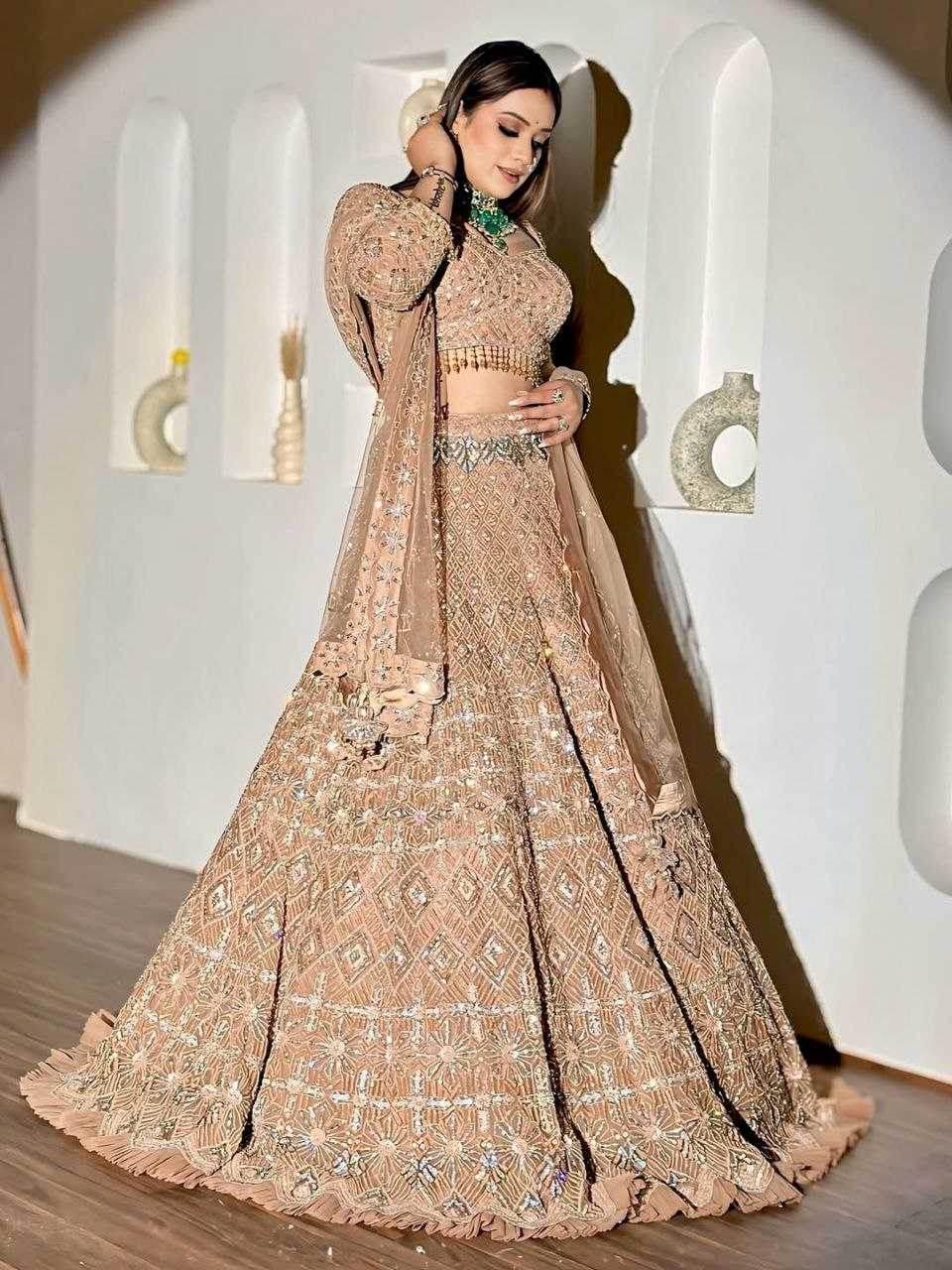 Butterfly Net Zari Work Sequins Lehenga - MYLUXURY LANE ENTERPRISE