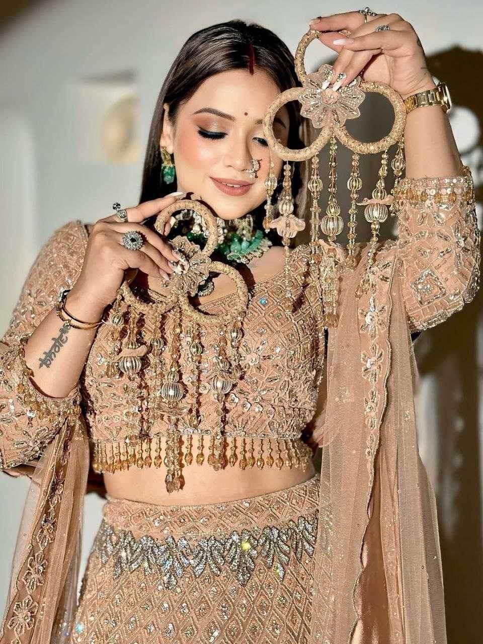 Butterfly Net Zari Work Sequins Lehenga - MYLUXURY LANE ENTERPRISE