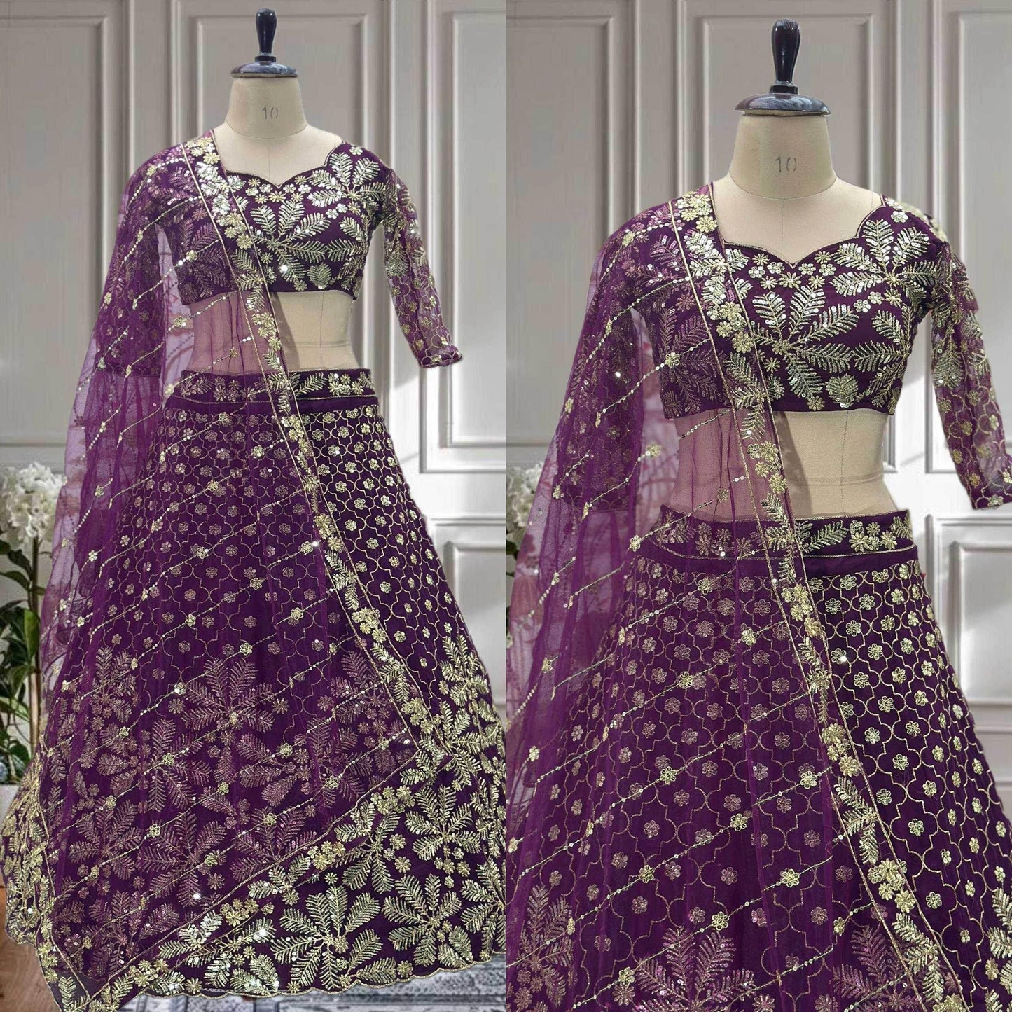 Butterfly Net Embroidered Lehenga - MYLUXURY LANE ENTERPRISE