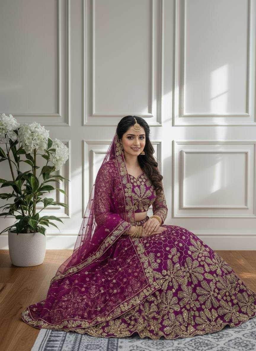 Butterfly Net Embroidered Lehenga - MYLUXURY LANE ENTERPRISE