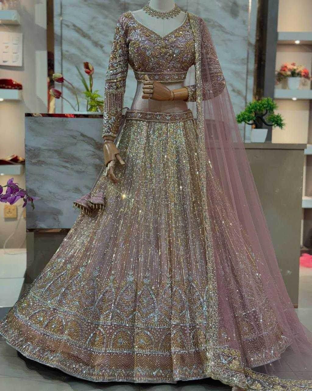 Butterfly Designer Embroidered Sequins Lehenga - MYLUXURY LANE ENTERPRISE