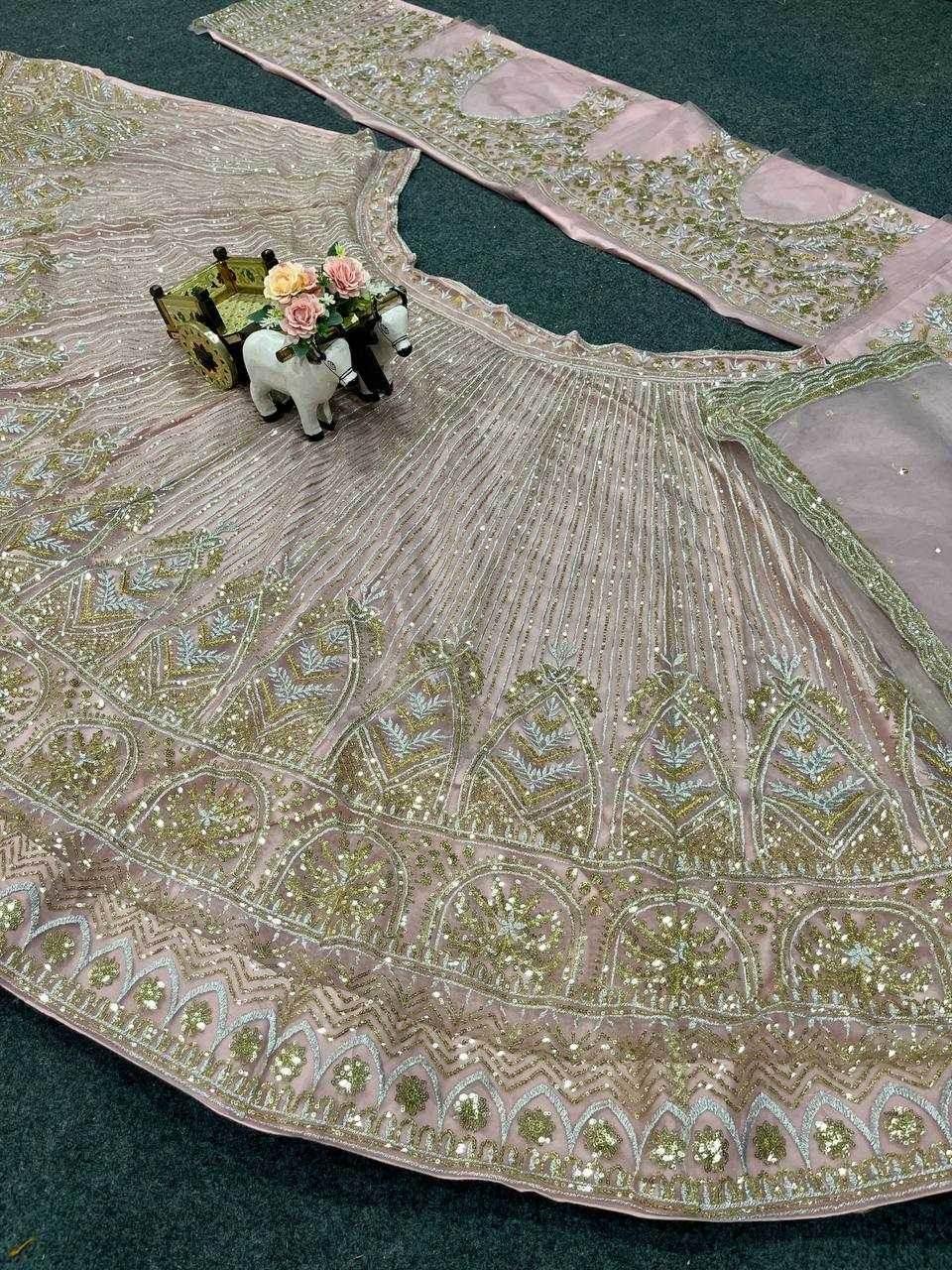 Butterfly Designer Embroidered Sequins Lehenga - MYLUXURY LANE ENTERPRISE
