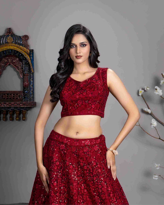 Butterfly Net Lehenga Choli Reception Outfit for Women