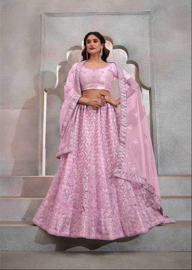 Butterfly Net Embroidered Lehenga Choli for Elegant Style - MYLUXURY LANE ENTERPRISE