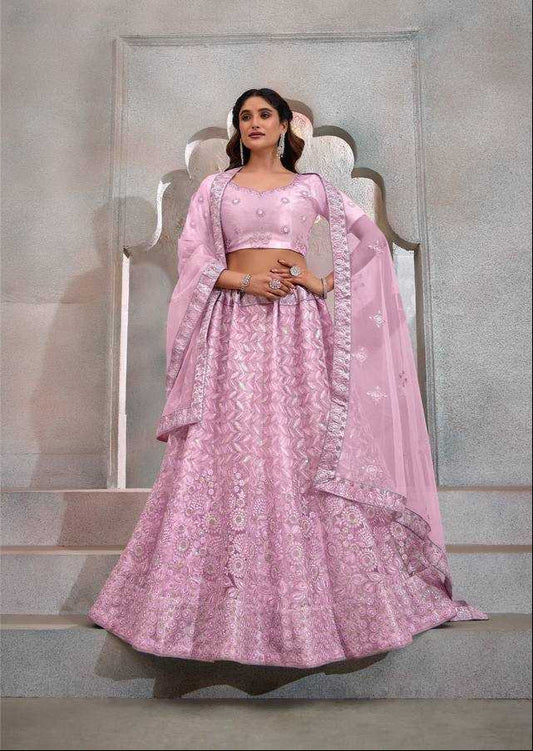 Butterfly Net Embroidered Lehenga Choli for Elegant Style