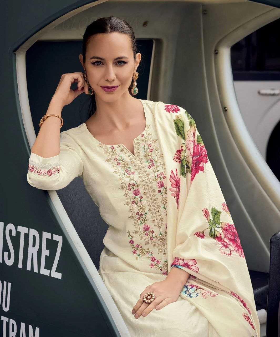 Chanderi Silk  Embroidery Party wear suit