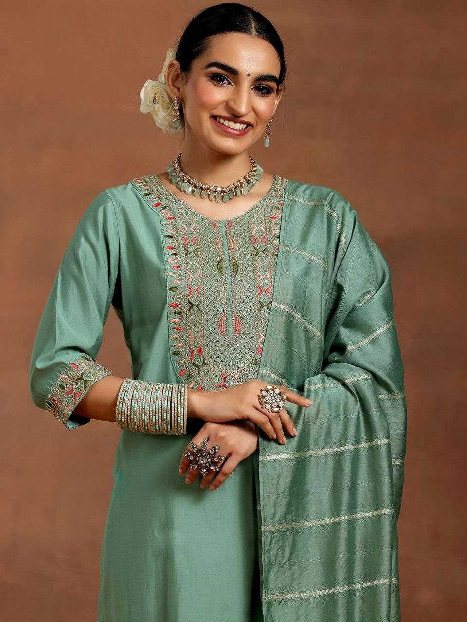 Chanderi Silk Embroidery Suit