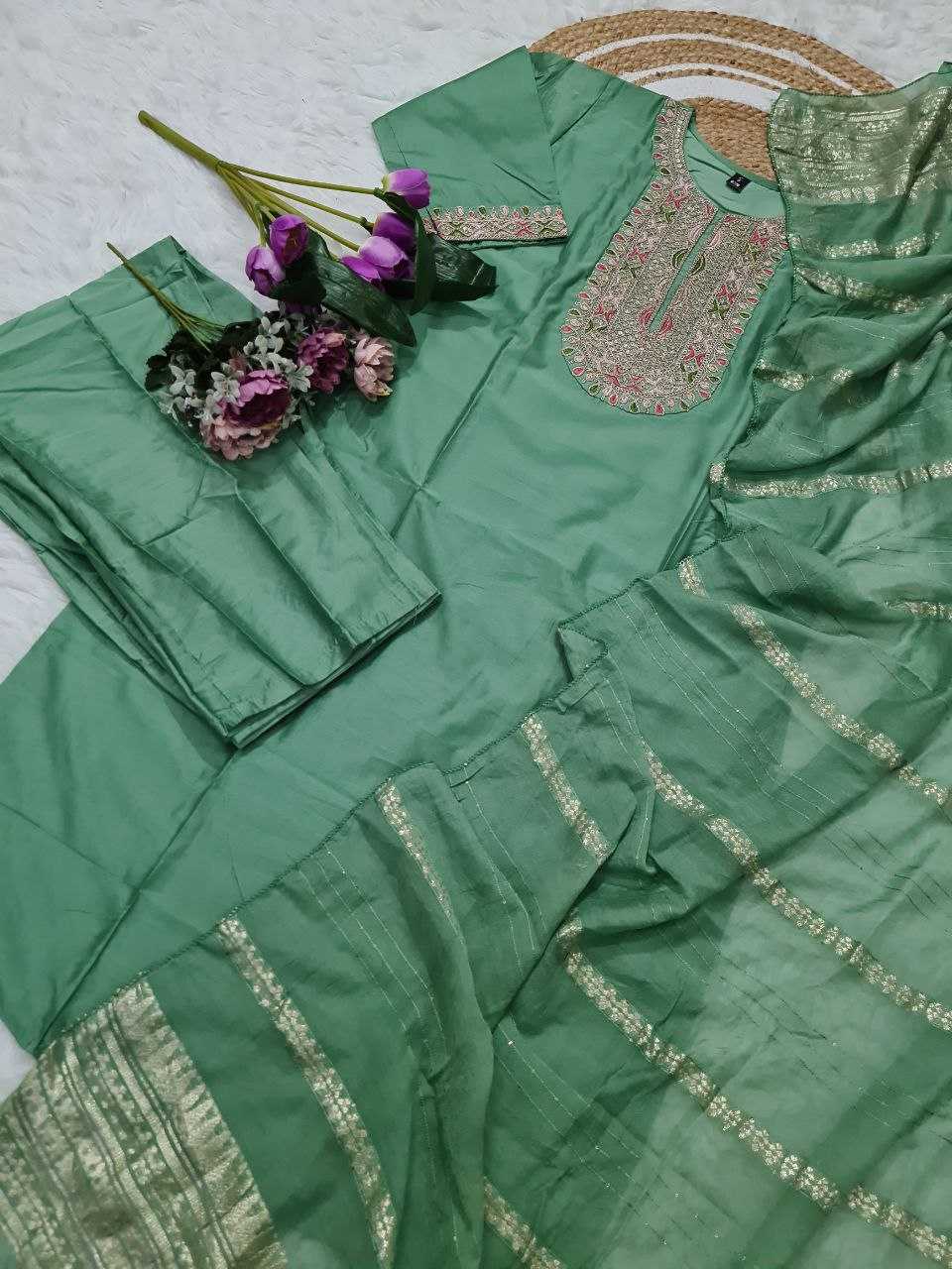 Chanderi Silk Embroidery Suit