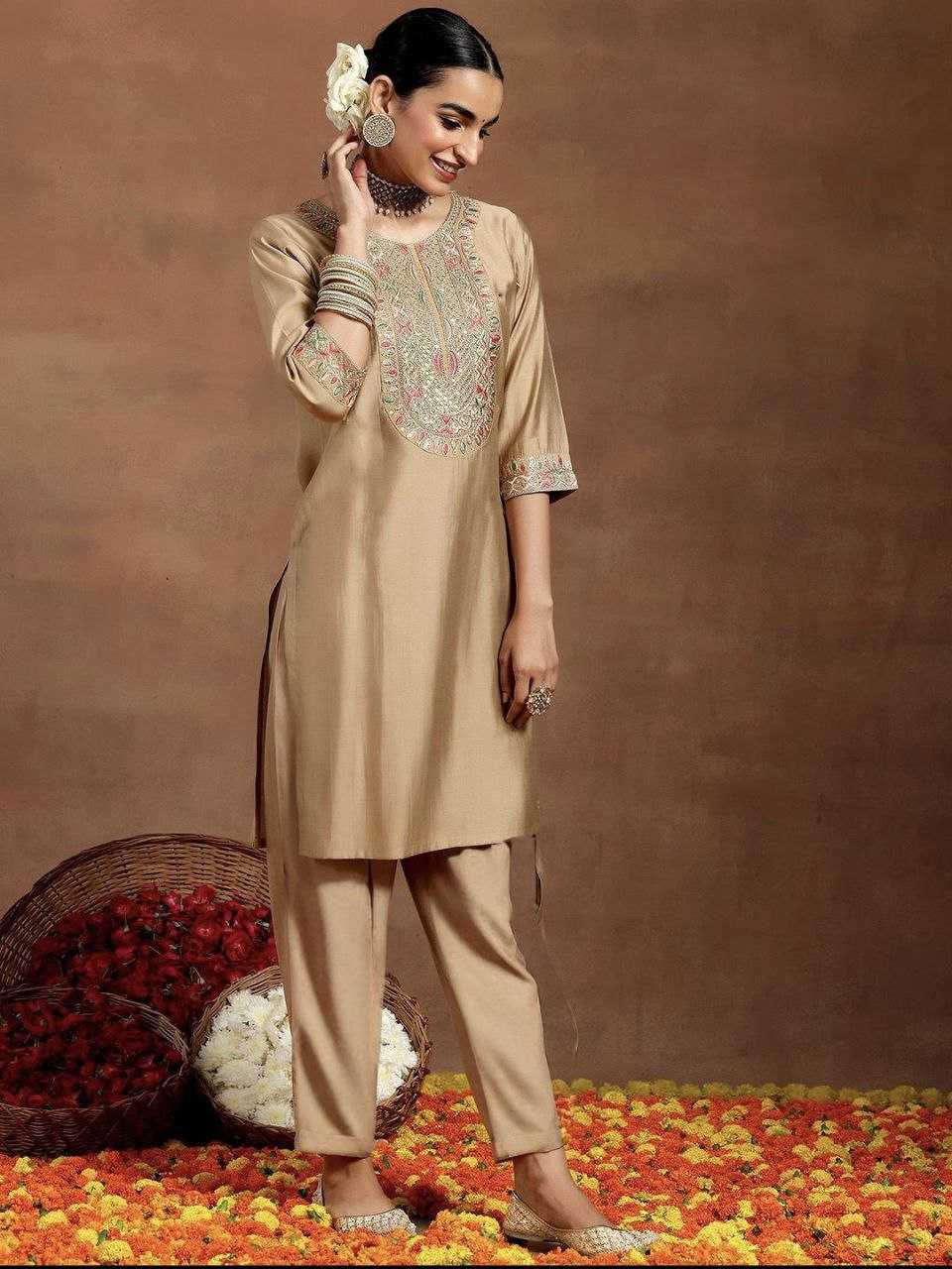 Chanderi Silk Embroidery Suit