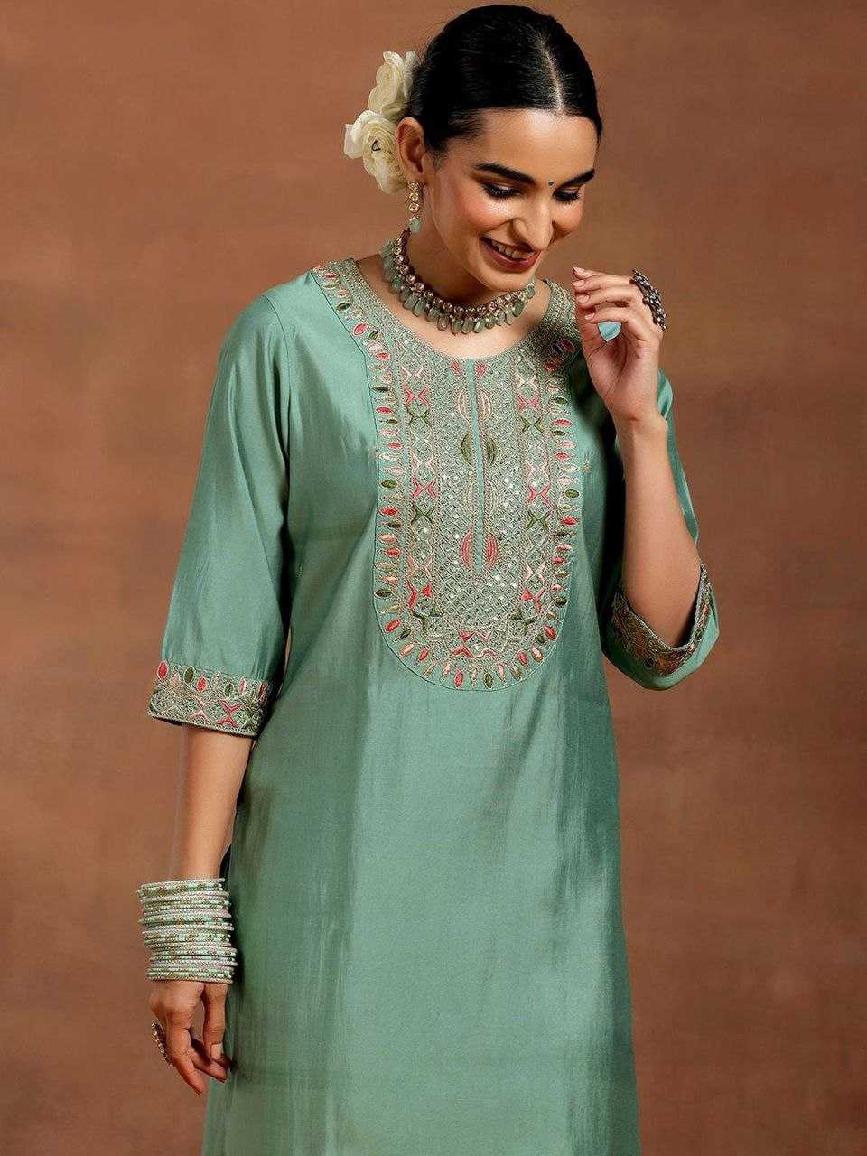 Chanderi Silk Embroidery Suit