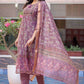 PRINTED CHANDERI LONG KURTI SUITS - MYLUXURY LANE ENTERPRISE