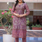 PRINTED CHANDERI LONG KURTI SUITS - MYLUXURY LANE ENTERPRISE
