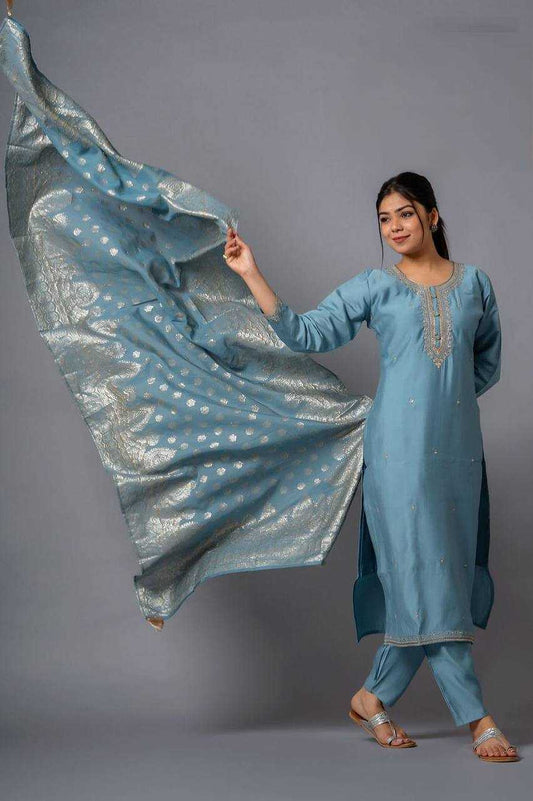 Chanderi Silk Ladies Suit