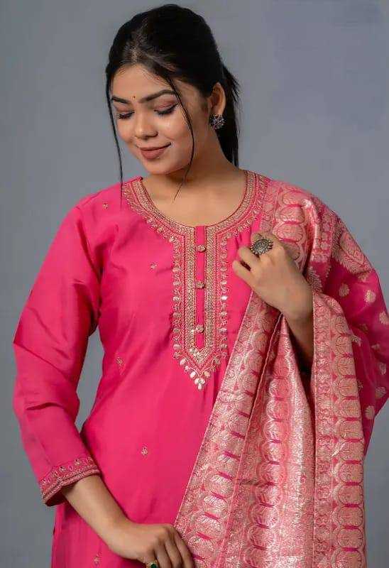 Chanderi Silk Ladies Suit