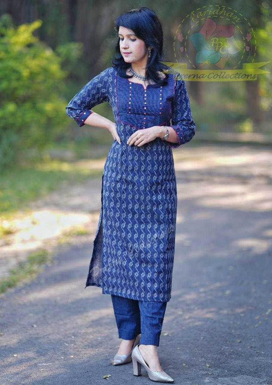 CHANDERI SILK MANSA WITH BOTTOM KURTI - MYLUXURY LANE ENTERPRISE