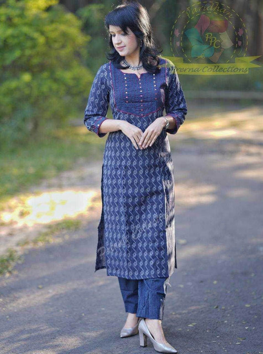 CHANDERI SILK MANSA WITH BOTTOM KURTI - MYLUXURY LANE ENTERPRISE