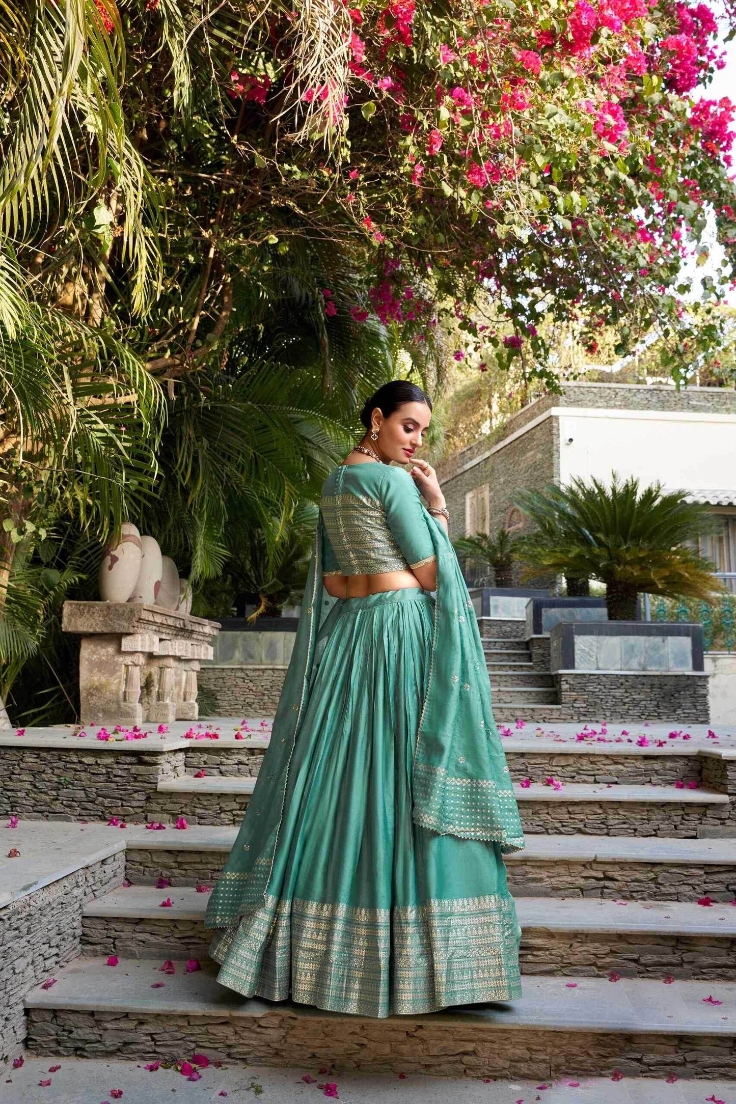 Elegant Chanderi Silk Work Lehenga for Special Occasions - MYLUXURY LANE ENTERPRISE