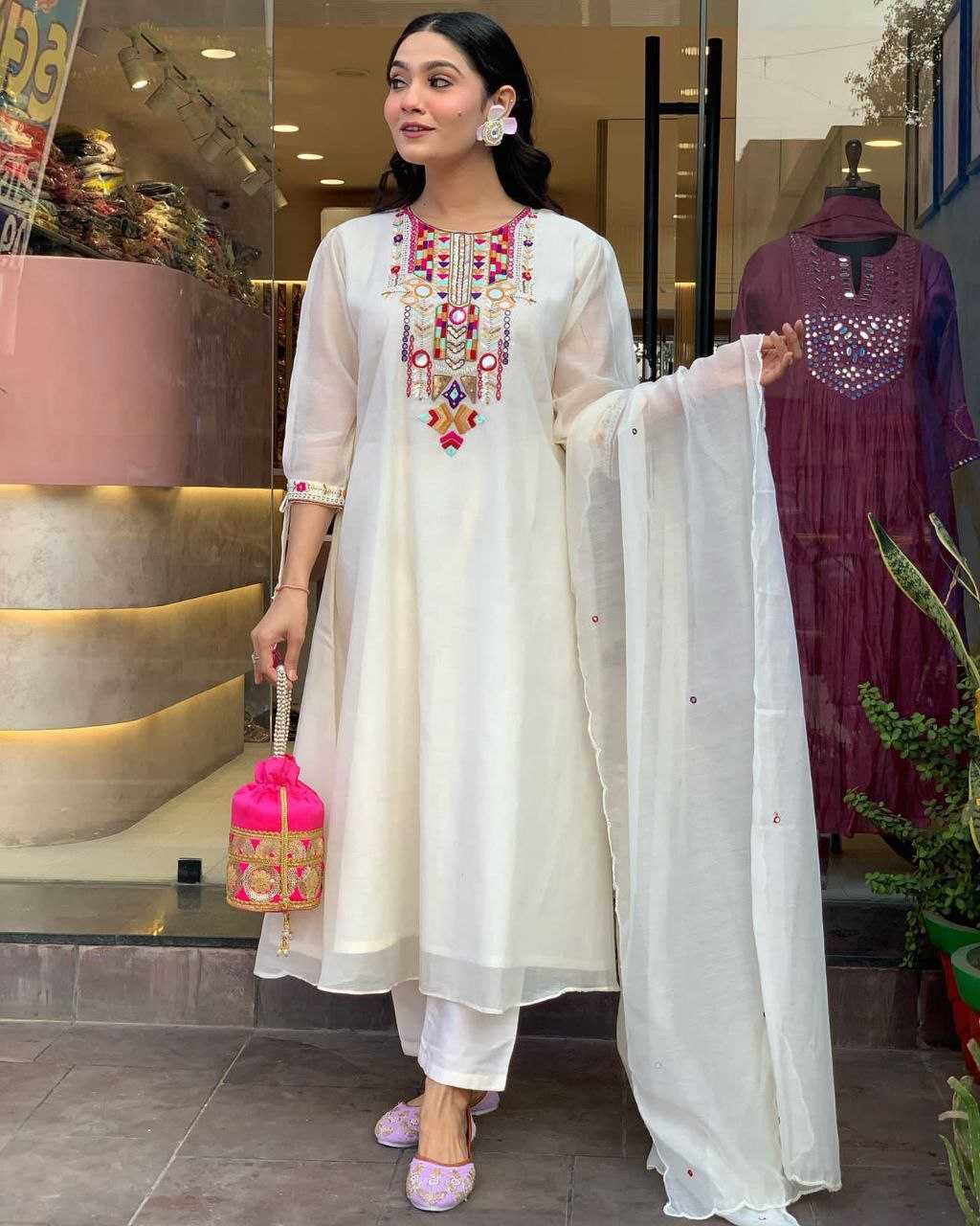 Chanderi Silk  Kurti Bottom With Dupatta