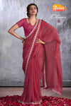 Chiffon Stavan-Chunari Embroidered Cutwork Saree - MYLUXURY LANE ENTERPRISE